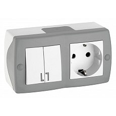 Блок с розеткой и выключателем mono electric octans ip20 104-020001-181